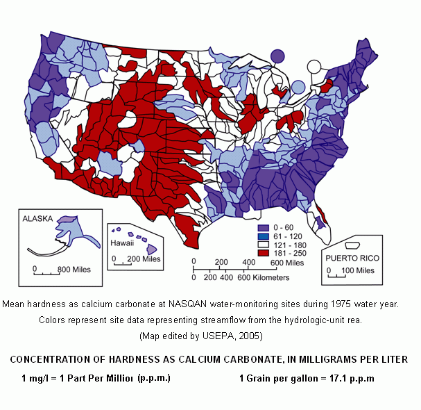 USA Water Hardness Map